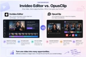 Invideo Editor vs OpusClip: Best Tool for Video Repurposing
